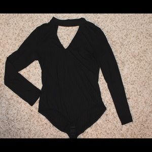 Black long sleeve bodysuit